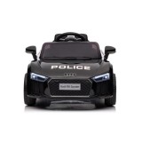 JOKO Elektrické autíčko AUDI R8 Polícia, penové kolesá, kožené sedadlo, čierne
