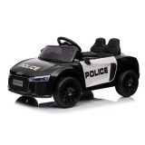 JOKO Elektrické autíčko AUDI R8 Polícia, penové kolesá, kožené sedadlo, čierne