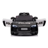 JOKO Elektrické autíčko AUDI R8 Polícia, penové kolesá, kožené sedadlo, čierne