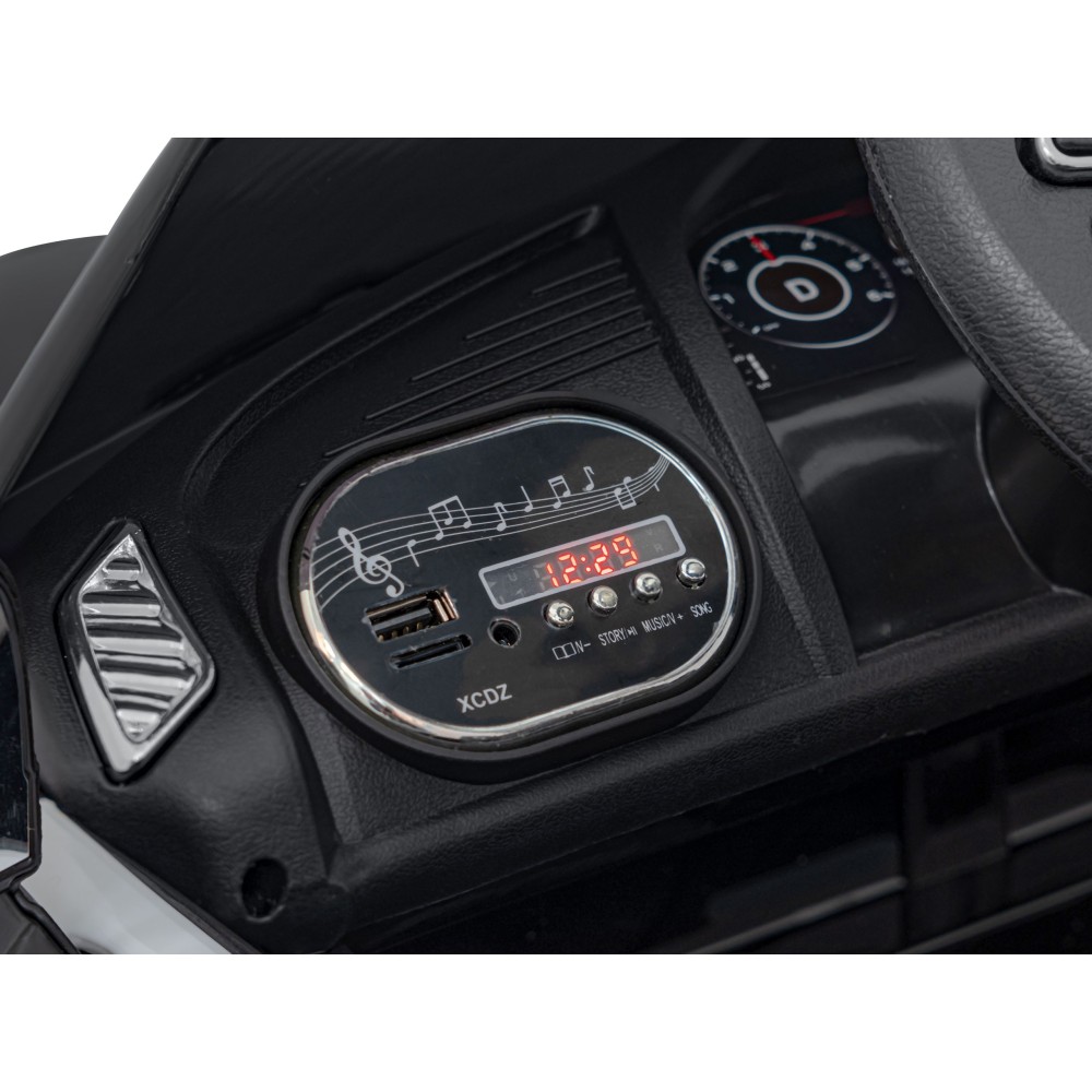 JOKO Elektrické autíčko AUDI R8 Polícia, penové kolesá, kožené sedadlo, čierne