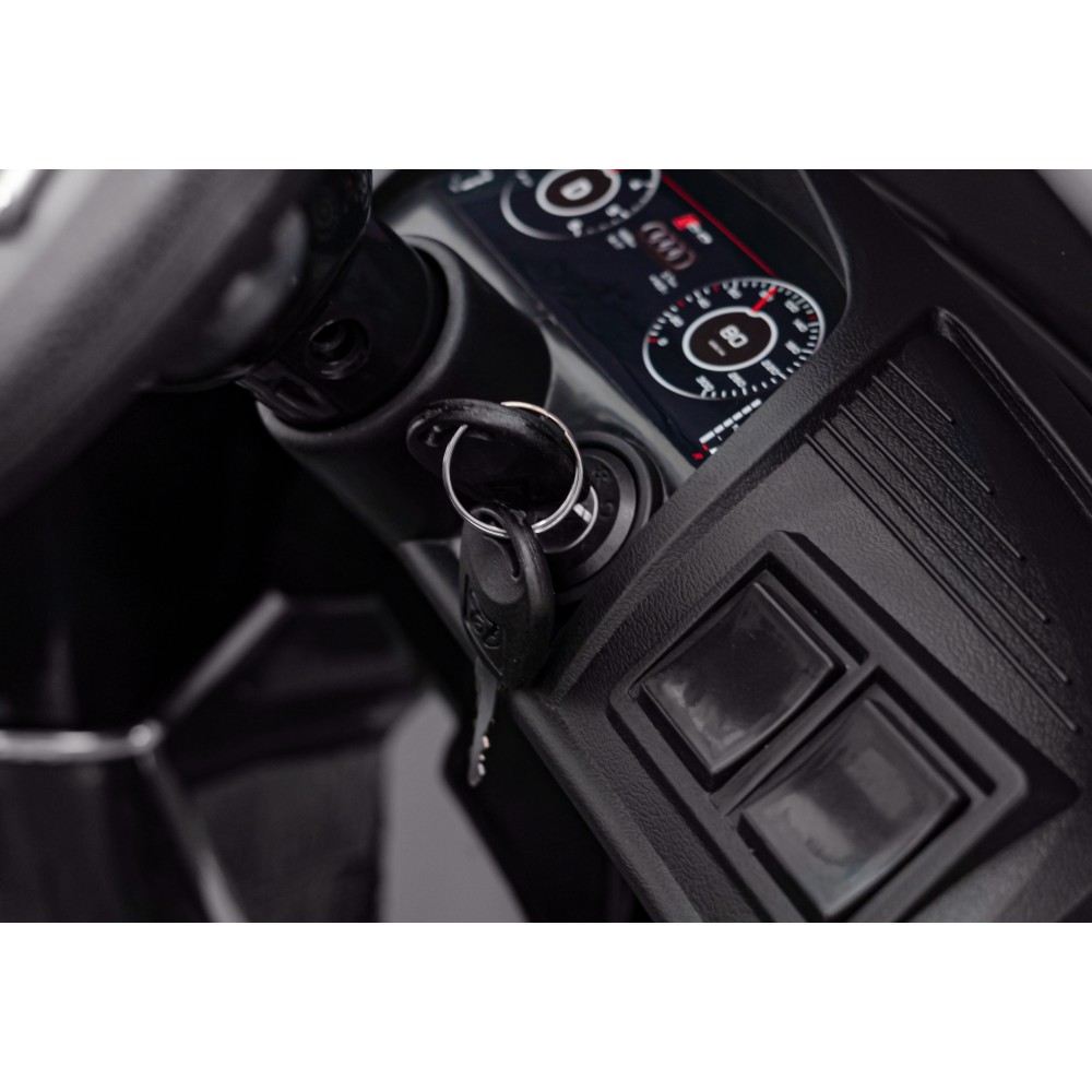 JOKO Elektrické autíčko AUDI R8 Polícia, penové kolesá, kožené sedadlo, čierne