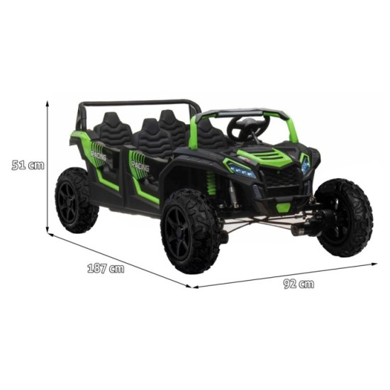 JOKO Elektrické autíčko Buggy ATV RACING UTV2000, 24V/15,6AH Li-ion batéria, Nosnosť 120kg, Nafukovacie kolesá, Kožené sedadlo, 