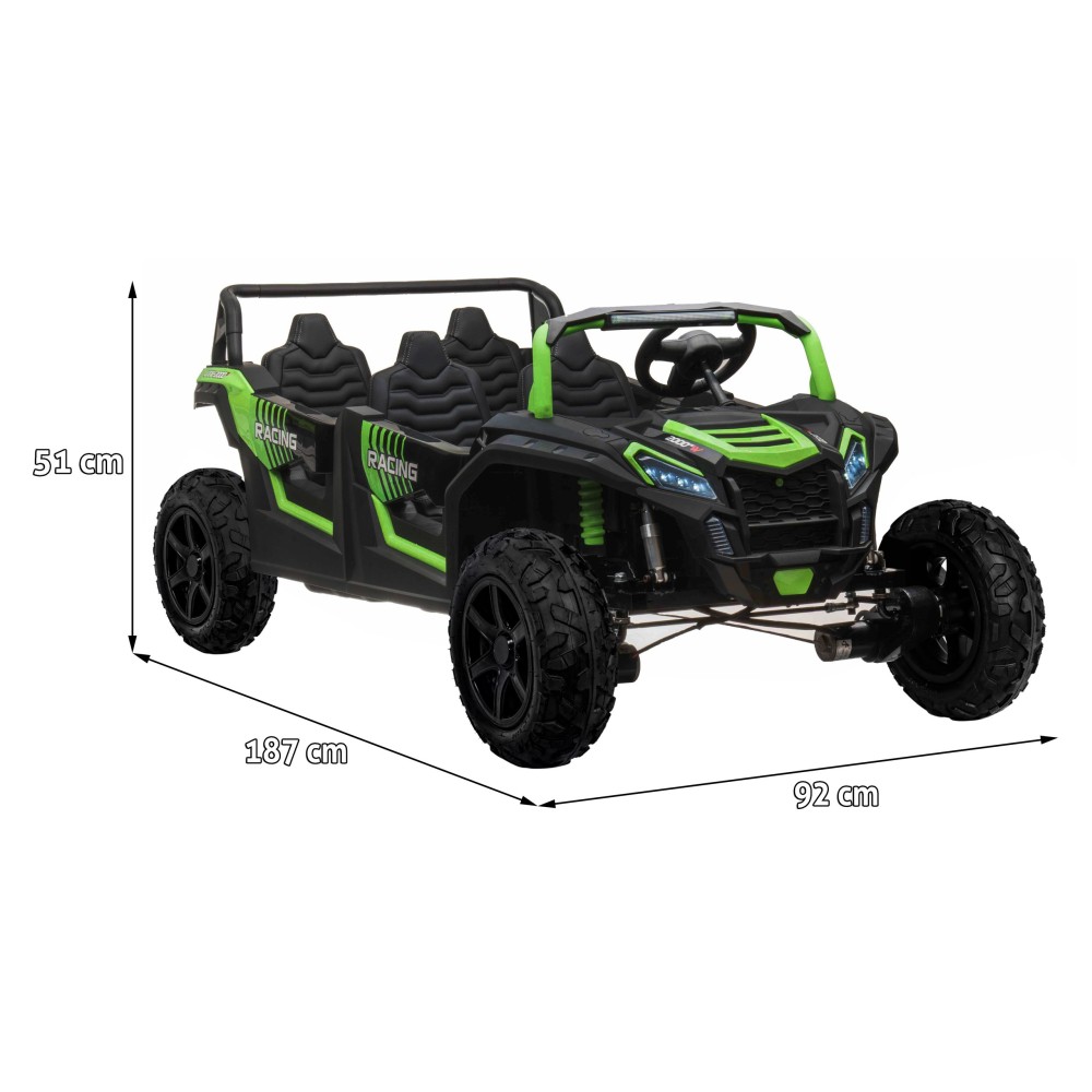 JOKO Elektrické autíčko Buggy ATV RACING UTV2000, 24V/15,6AH Li-ion batéria, Nosnosť 120kg, Nafukovacie kolesá, Kožené sedadlo, 