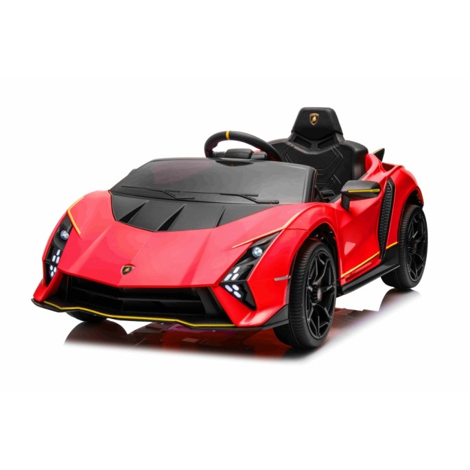 JOKO Elektrické autíčko Lamborghini Invencible 4x4, penové kolesá, kožené sedadlo, červené