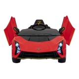 JOKO Elektrické autíčko Lamborghini Invencible 4x4, penové kolesá, kožené sedadlo, červené