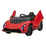 JOKO Elektrické autíčko Lamborghini Invencible 4x4, penové kolesá, kožené sedadlo, červené