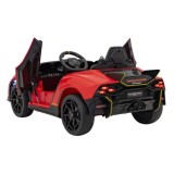 JOKO Elektrické autíčko Lamborghini Invencible 4x4, penové kolesá, kožené sedadlo, červené