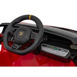 JOKO Elektrické autíčko Lamborghini Invencible 4x4, penové kolesá, kožené sedadlo, červené