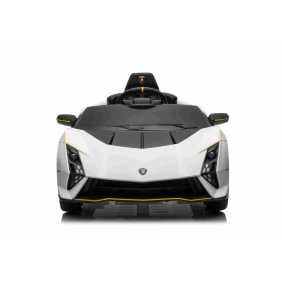 JOKO Elektrické autíčko Lamborghini Invencible 4x4, penové kolesá, kožené sedadlo, biele