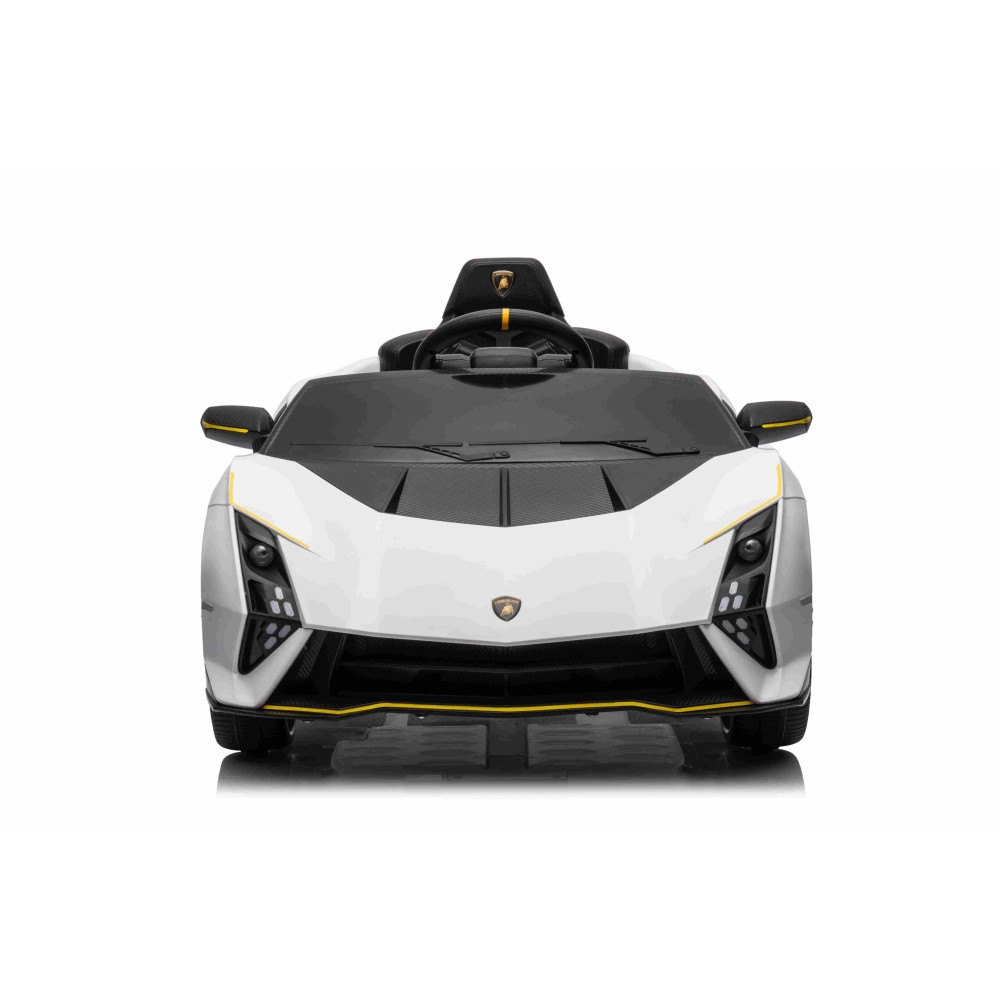 JOKO Elektrické autíčko Lamborghini Invencible 4x4, penové kolesá, kožené sedadlo, biele