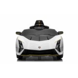 JOKO Elektrické autíčko Lamborghini Invencible 4x4, penové kolesá, kožené sedadlo, biele