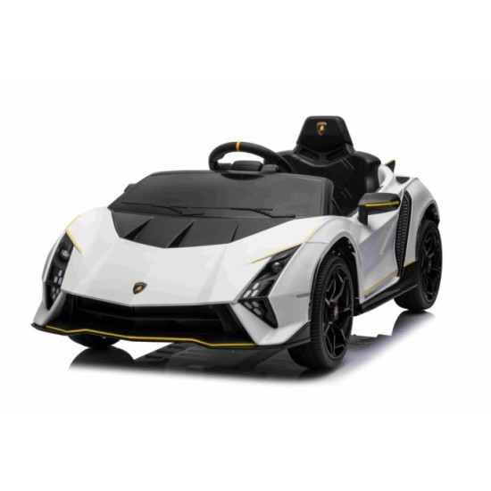 JOKO Elektrické autíčko Lamborghini Invencible 4x4, penové kolesá, kožené sedadlo, biele