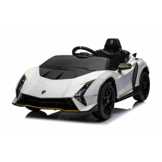 JOKO Elektrické autíčko Lamborghini Invencible 4x4, penové kolesá, kožené sedadlo, biele