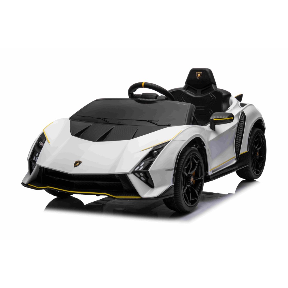 JOKO Elektrické autíčko Lamborghini Invencible 4x4, penové kolesá, kožené sedadlo, biele