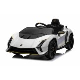 JOKO Elektrické autíčko Lamborghini Invencible 4x4, penové kolesá, kožené sedadlo, biele