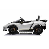 JOKO Elektrické autíčko Lamborghini Invencible 4x4, penové kolesá, kožené sedadlo, biele