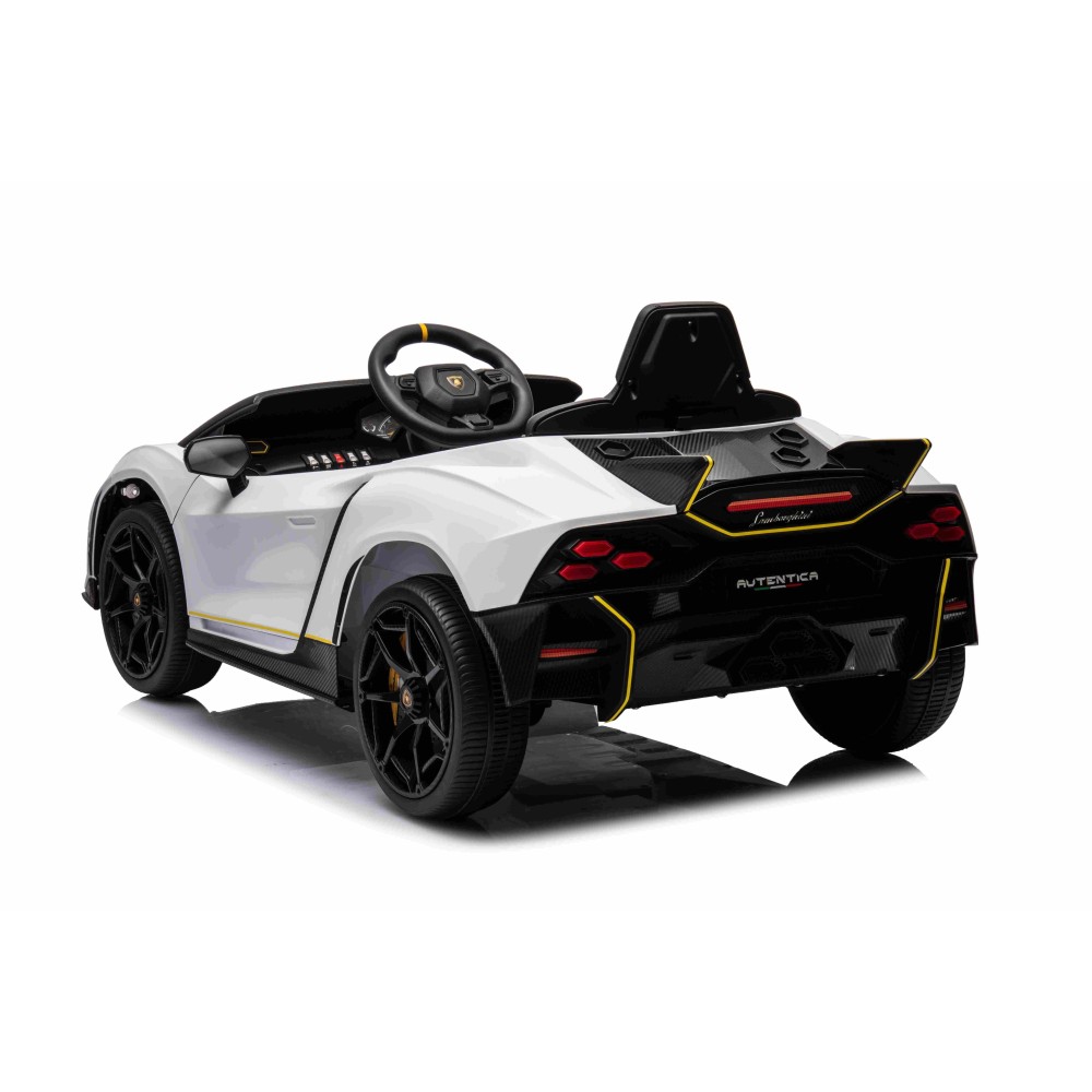 JOKO Elektrické autíčko Lamborghini Invencible 4x4, penové kolesá, kožené sedadlo, biele