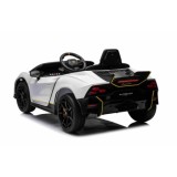 JOKO Elektrické autíčko Lamborghini Invencible 4x4, penové kolesá, kožené sedadlo, biele