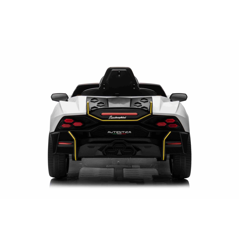 JOKO Elektrické autíčko Lamborghini Invencible 4x4, penové kolesá, kožené sedadlo, biele