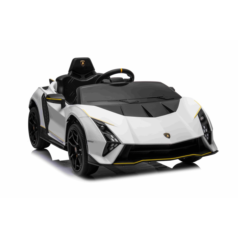 JOKO Elektrické autíčko Lamborghini Invencible 4x4, penové kolesá, kožené sedadlo, biele