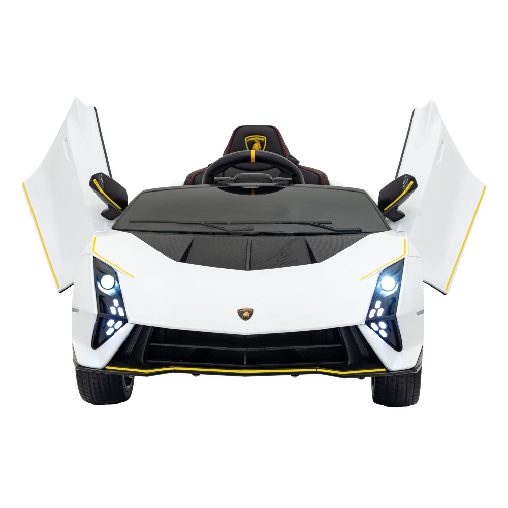 JOKO Elektrické autíčko Lamborghini Invencible 4x4, penové kolesá, kožené sedadlo, biele