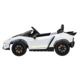 JOKO Elektrické autíčko Lamborghini Invencible 4x4, penové kolesá, kožené sedadlo, biele