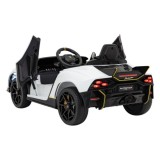 JOKO Elektrické autíčko Lamborghini Invencible 4x4, penové kolesá, kožené sedadlo, biele