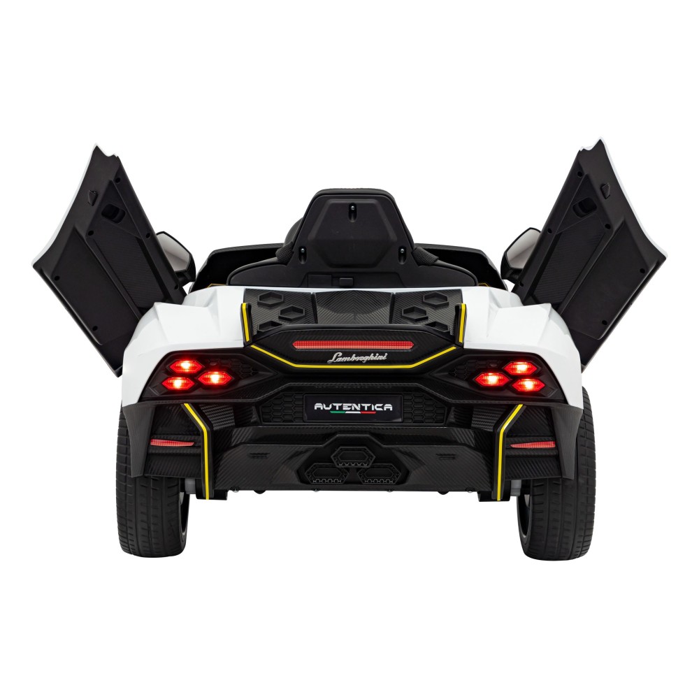 JOKO Elektrické autíčko Lamborghini Invencible 4x4, penové kolesá, kožené sedadlo, biele