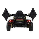 JOKO Elektrické autíčko Lamborghini Invencible 4x4, penové kolesá, kožené sedadlo, biele