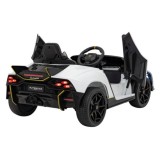 JOKO Elektrické autíčko Lamborghini Invencible 4x4, penové kolesá, kožené sedadlo, biele