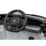 JOKO Elektrické autíčko Lamborghini Invencible 4x4, penové kolesá, kožené sedadlo, biele