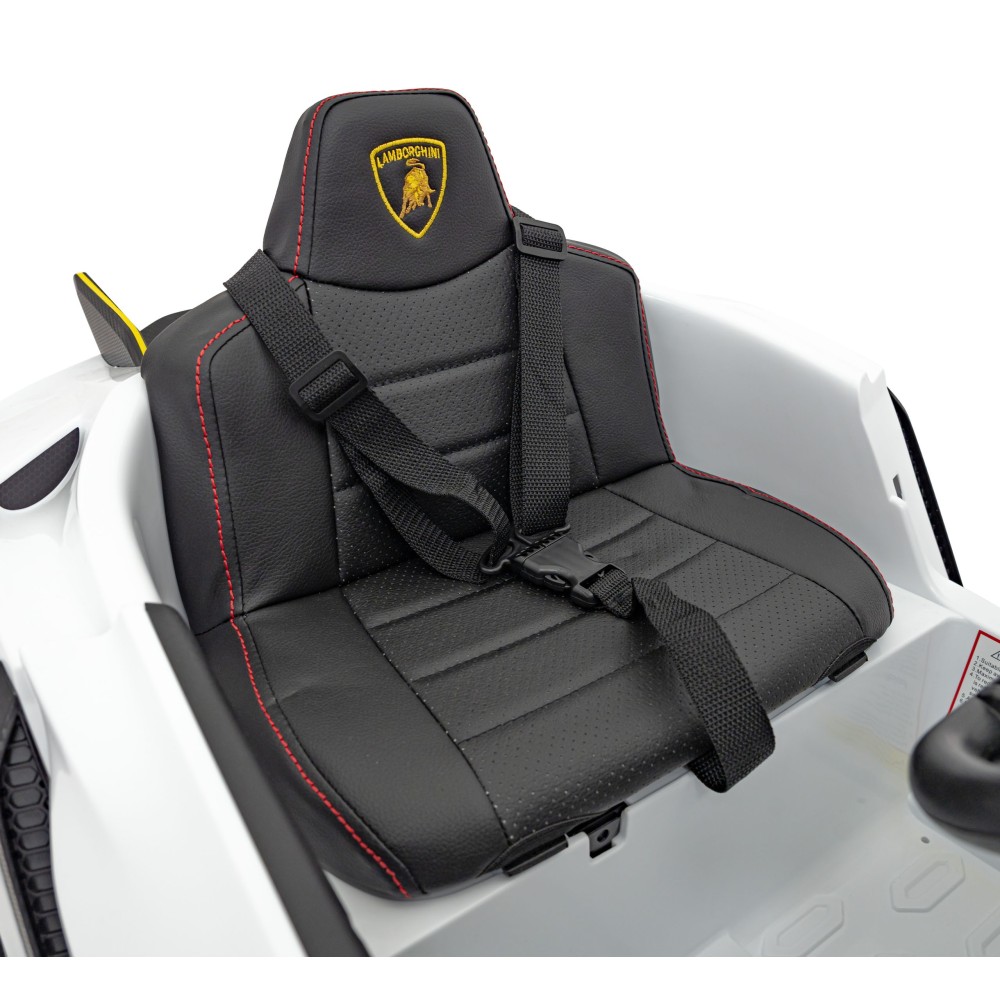 JOKO Elektrické autíčko Lamborghini Invencible 4x4, penové kolesá, kožené sedadlo, biele