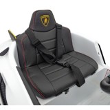 JOKO Elektrické autíčko Lamborghini Invencible 4x4, penové kolesá, kožené sedadlo, biele