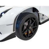 JOKO Elektrické autíčko Lamborghini Invencible 4x4, penové kolesá, kožené sedadlo, biele