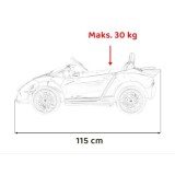 JOKO Elektrické autíčko Lamborghini Invencible 4x4, penové kolesá, kožené sedadlo, biele