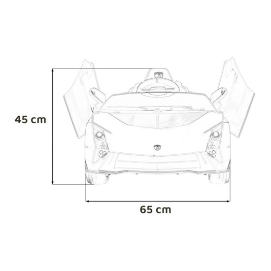 JOKO Elektrické autíčko Lamborghini Invencible 4x4, penové kolesá, kožené sedadlo, biele