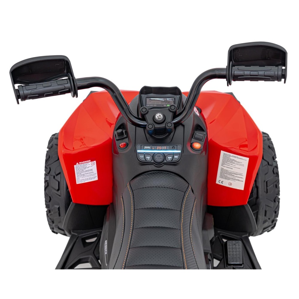 JOKO Elektrická Štvorkolka Maverick ATV 2x200W 24V, kožené sedadlo, penové kolesá, FM rádio, červená