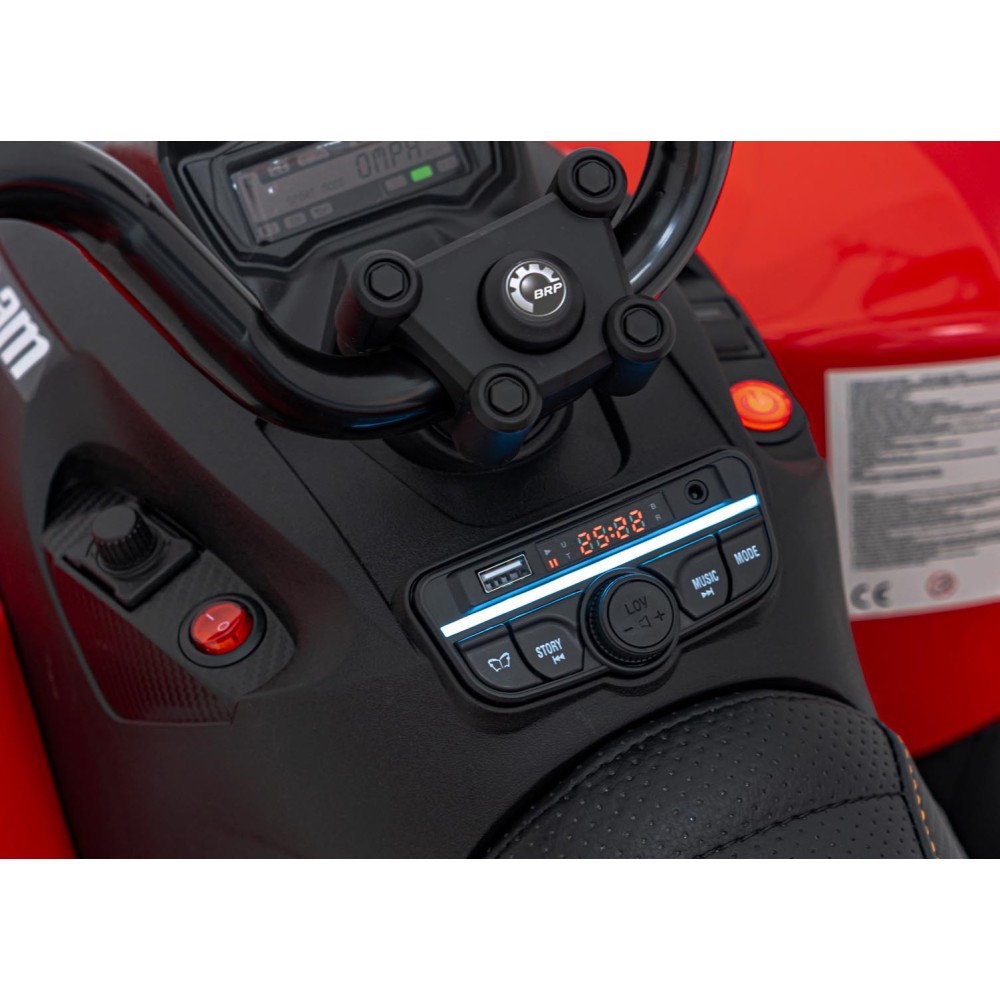 JOKO Elektrická Štvorkolka Maverick ATV 2x200W 24V, kožené sedadlo, penové kolesá, FM rádio, červená