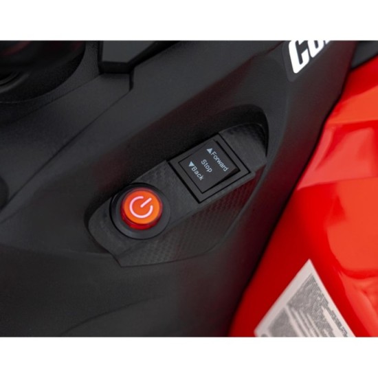 JOKO Elektrická Štvorkolka Maverick ATV 2x200W 24V, kožené sedadlo, penové kolesá, FM rádio, červená