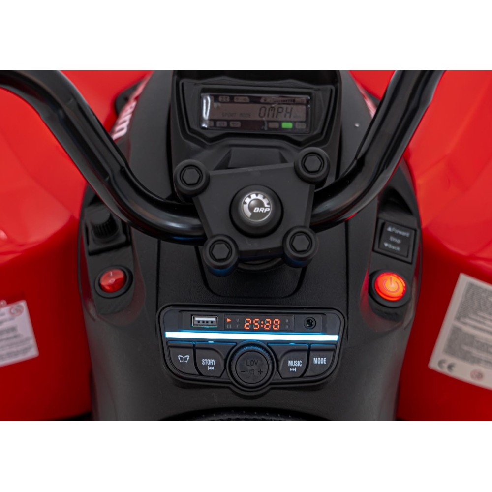JOKO Elektrická Štvorkolka Maverick ATV 2x200W 24V, kožené sedadlo, penové kolesá, FM rádio, červená