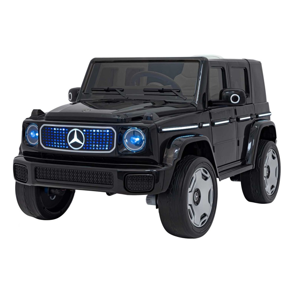 JOKO Elektrické Autíčko Mercedes Benz EQG 4x4, penové kolesá, kožené sedadlo, Prídavné LED svetlá, čierne