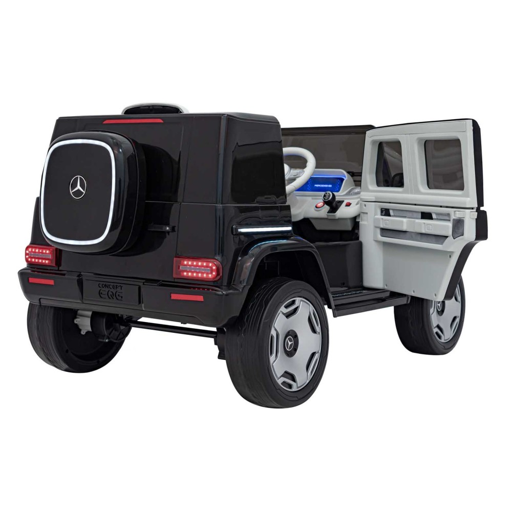 JOKO Elektrické Autíčko Mercedes Benz EQG 4x4, penové kolesá, kožené sedadlo, Prídavné LED svetlá, čierne