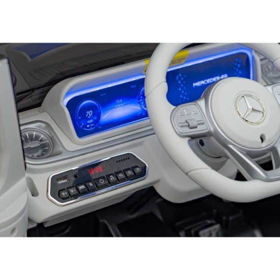 JOKO Elektrické Autíčko Mercedes Benz EQG 4x4, penové kolesá, kožené sedadlo, Prídavné LED svetlá, čierne
