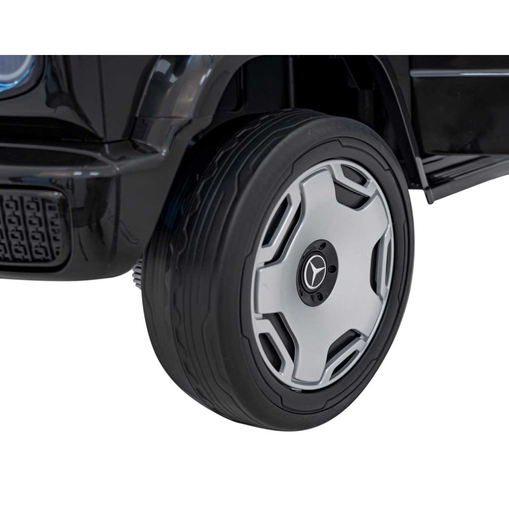 JOKO Elektrické Autíčko Mercedes Benz EQG 4x4, penové kolesá, kožené sedadlo, Prídavné LED svetlá, čierne