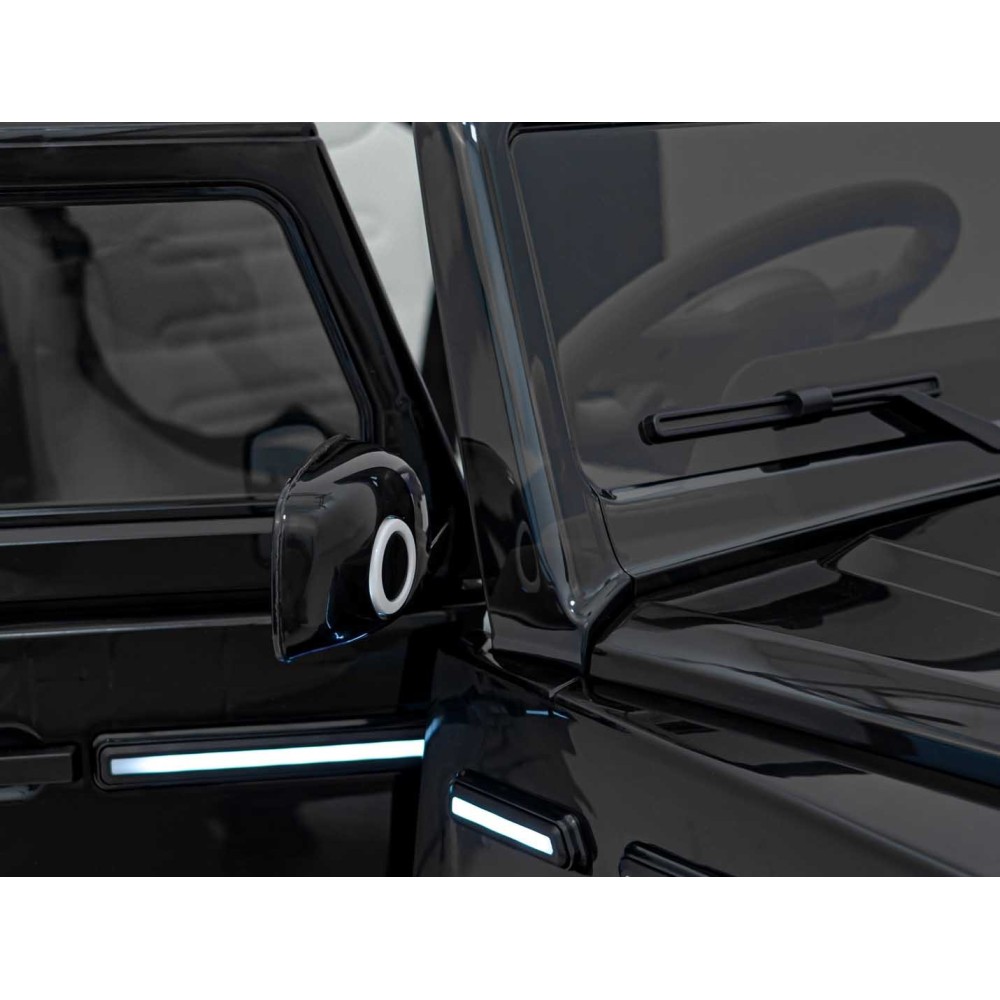 JOKO Elektrické Autíčko Mercedes Benz EQG 4x4, penové kolesá, kožené sedadlo, Prídavné LED svetlá, čierne