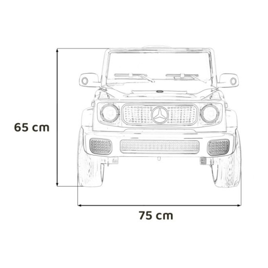JOKO Elektrické Autíčko Mercedes Benz EQG 4x4, penové kolesá, kožené sedadlo, Prídavné LED svetlá, čierne