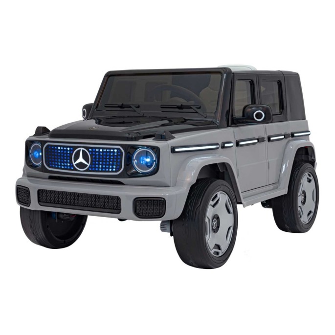 JOKO Elektrické Autíčko Mercedes Benz EQG 4x4, penové kolesá, kožené sedadlo, Prídavné LED svetlá, sivé