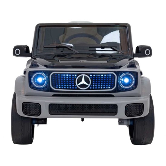 JOKO Elektrické Autíčko Mercedes Benz EQG 4x4, penové kolesá, kožené sedadlo, Prídavné LED svetlá, sivé