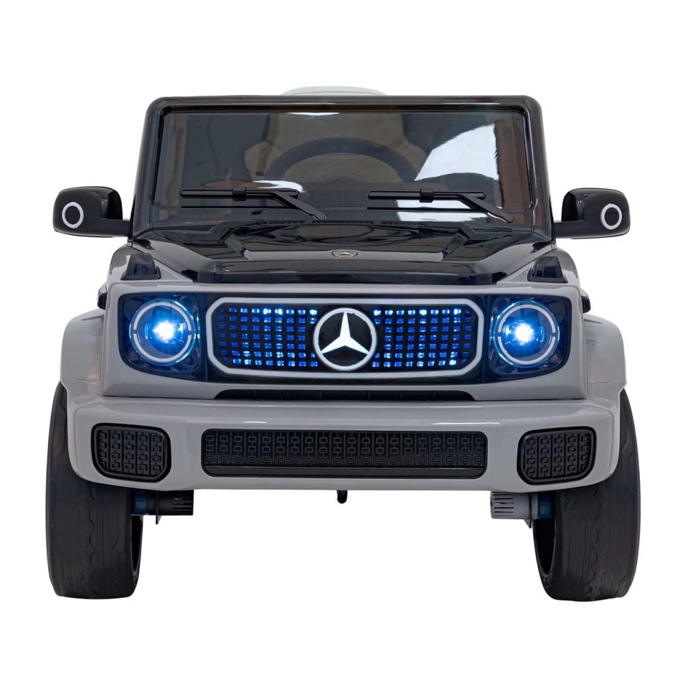JOKO Elektrické Autíčko Mercedes Benz EQG 4x4, penové kolesá, kožené sedadlo, Prídavné LED svetlá, sivé