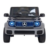 JOKO Elektrické Autíčko Mercedes Benz EQG 4x4, penové kolesá, kožené sedadlo, Prídavné LED svetlá, sivé